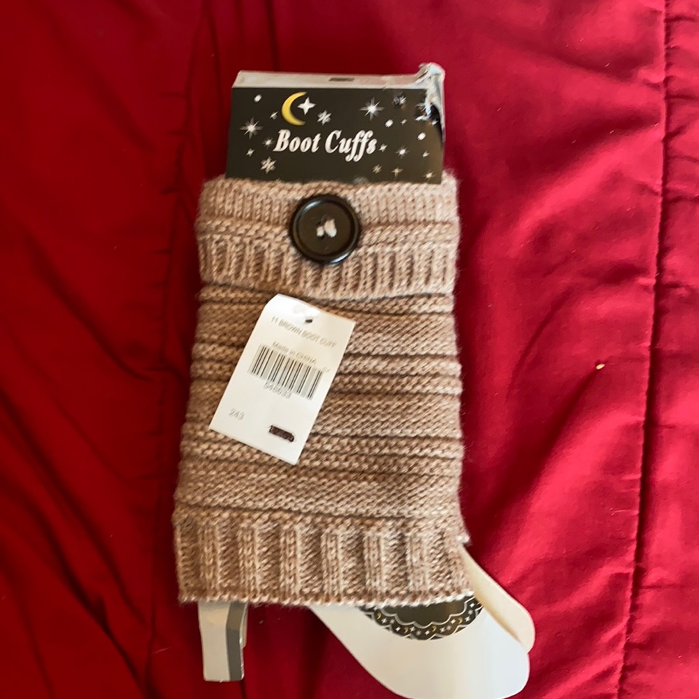 Tan buff BOOT CUFFS, brand new.